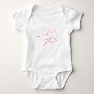 Body Para Bebê Caligrafia de Lotus (rosa)