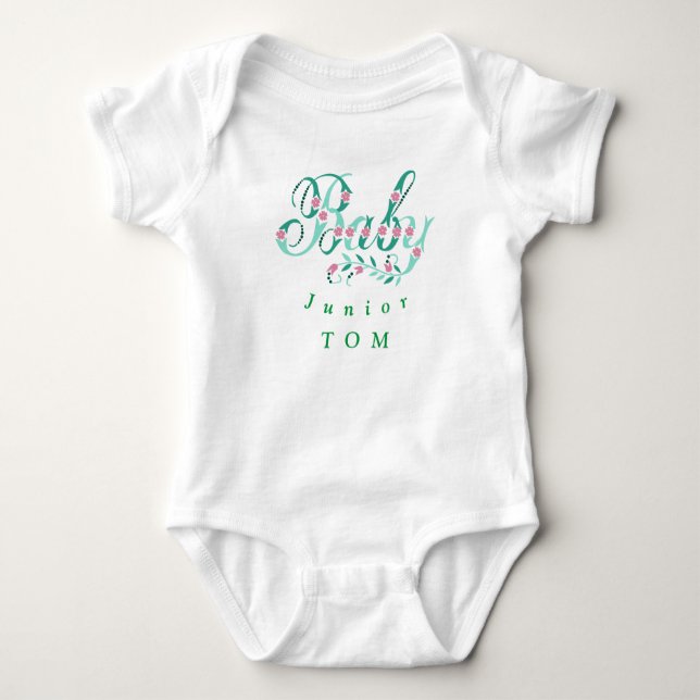 Body Para Bebê Caligrafia infantil personalizada (Frente)