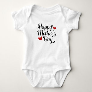 Body Para Bebê Caligrafia simples e feliz do Dia de as mães  Fit