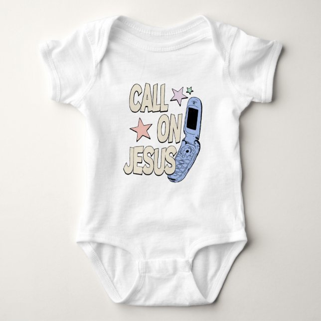 Body Para Bebê Call on Jesus – Retro Faith Design (Frente)