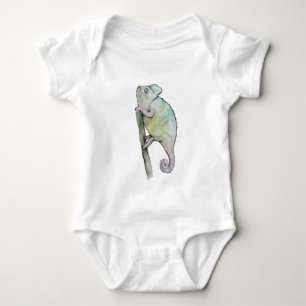 Body Para Bebê Camaleão de aquarela