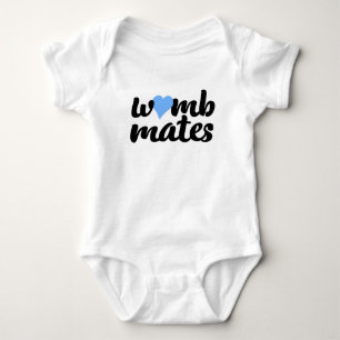 Body Para Bebê Camaradas de Mão Azul Gêmeos do Coração Azul
