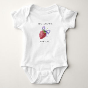 Body Para Bebê Camarão com amor - Morango com arco -