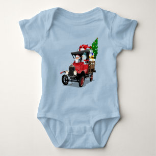 Body Para Bebê Caminhão de Natal de desenho animado