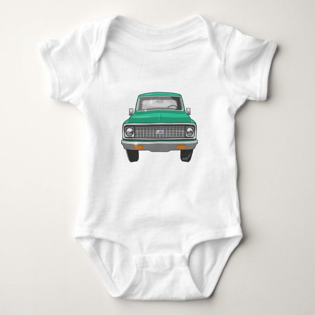 Body Para Bebê Caminhão verde de 1974 Chevy (Frente)