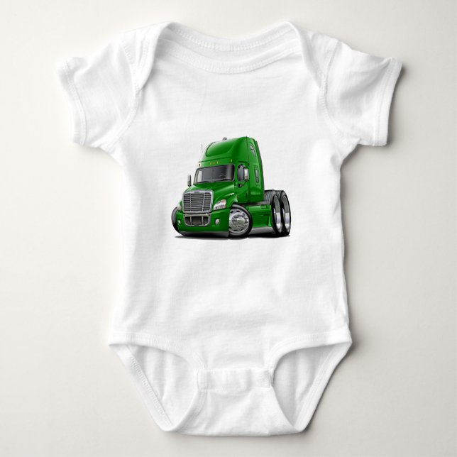 Body Para Bebê Caminhão verde de Freightliner Cascadia (Frente)