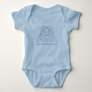 Body Para Bebê Caminhe Mais Preocupada menos / Urso Sorridente