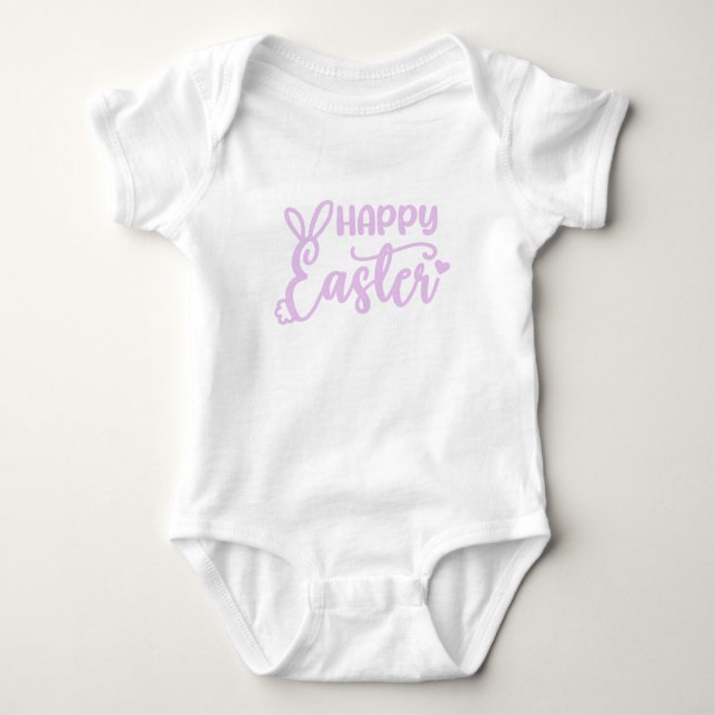 Body Para Bebê Camisa-felz pascoa - Páscoa-roupa-branca (Frente)