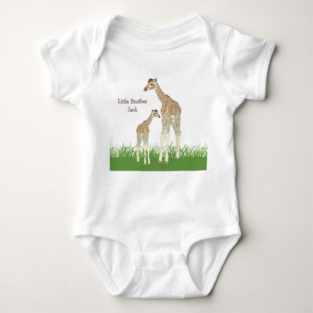 Body Para Bebê Camisa-T do Girafas Irmão (Frente)
