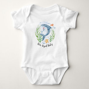 Body Para Bebê Camiseta-Bebê-Bite-Tubarão-Cute, Camisa-Bebê Sob O