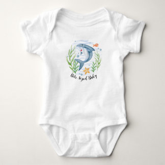 Body Para Bebê Camiseta-Bebê-Bite-Tubarão-Cute, Camisa-Bebê Sob O