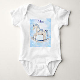 Body Para Bebê Camiseta-Editável Azul Chinesice