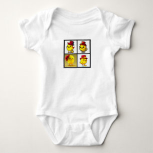 Body Para Bebê Camiseta. Fita amarela para as aves frescas