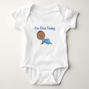 Body Para Bebê Camiseta-primeiro aniversario-afro-americana do be