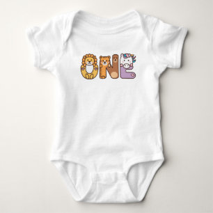 Body Para Bebê Camiseta-primeiro aniversario-bebê de um animal se