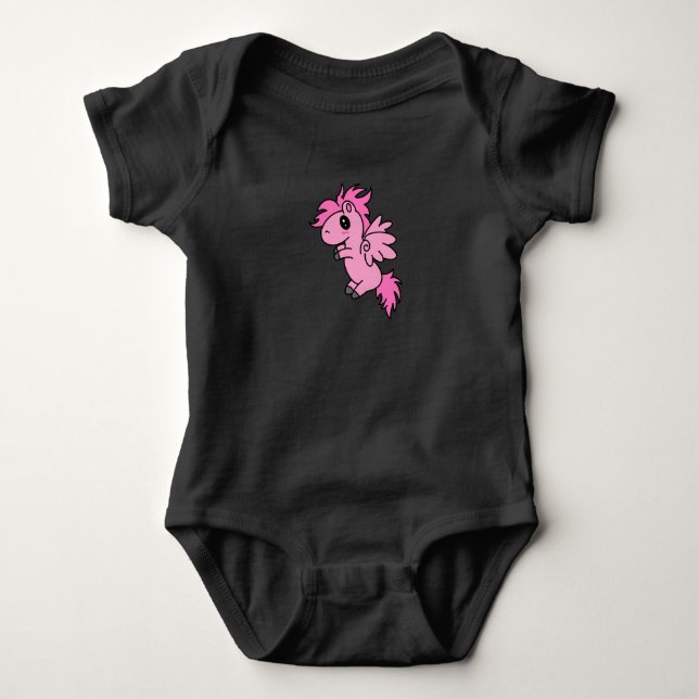 Body Para Bebê Camisola Bebê Pequeno Pégasus Rosa (Frente)