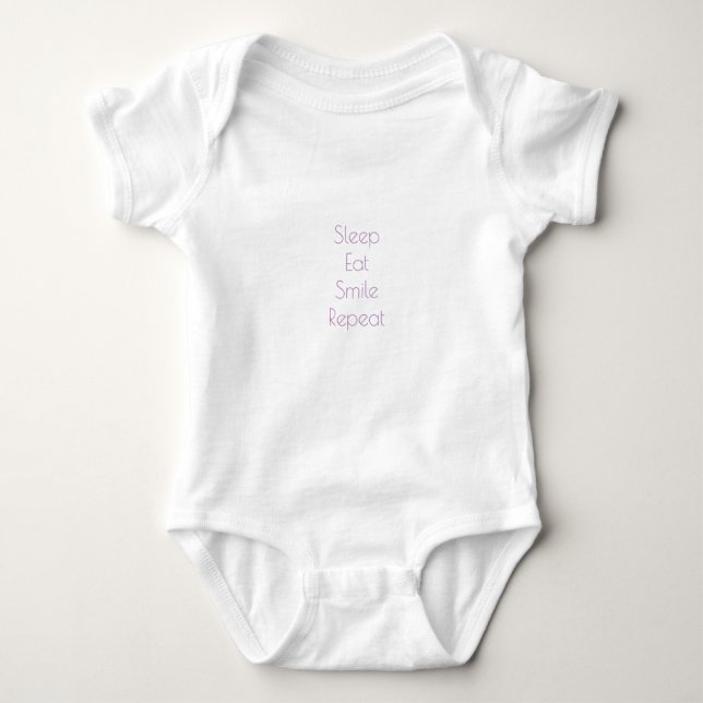 Body Para Bebê Camisola de Bebê Sleep,Eat,Smile,Repeat (Frente)