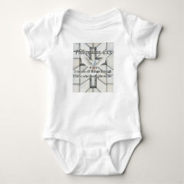 Body Para Bebê Camisola de Bebê Versículo da Bíblia Filipenses 4: