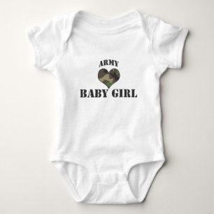 Body Para Bebê Camo Heart Army Baby Girl T Shirt