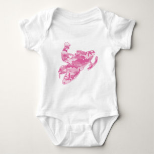 Body Para Bebê Camo Pink Sled em cópia preta
