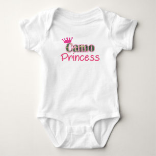 Body Para Bebê Camo Princess Baby Girl Shirt-Romper - Fato-De-Por