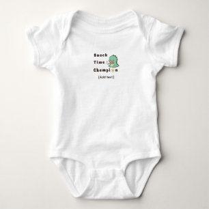 Body Para Bebê Campeão do Hora do Lanche - Bebê Fofo e Dinosaurio