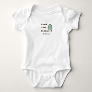 Body Para Bebê Campeão do Hora do Lanche - Bebê Fofo e Dinosaurio