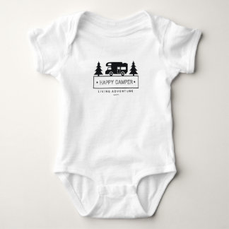 Body Para Bebê Campista feliz rv Motorhome preto e branco