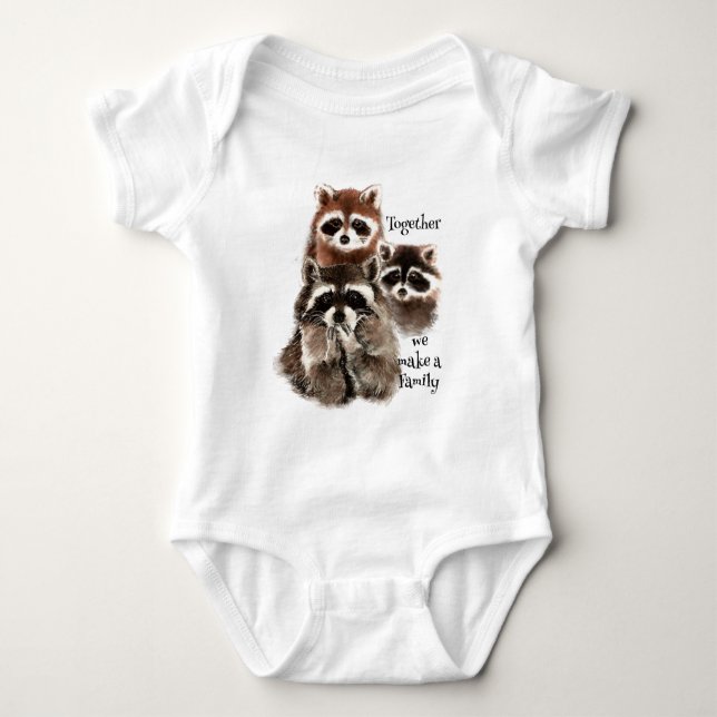 Body Para Bebê Campos de Aquarela Juntos fazemos Citação Familiar (Frente)