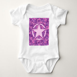 Body Para Bebê Camuflagem Digital Girly Hot Pink