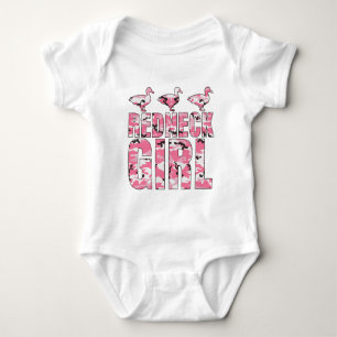Body Para Bebê Camuflagem Rosa Vermelha 3 Patos