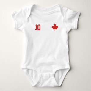 Body Para Bebê Canadá Futebol/Nome e Número Personalizados
