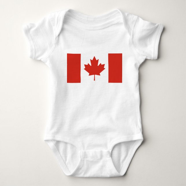 Body Para Bebê Canadian Flag (Maple Leaf) (Canada) (Frente)