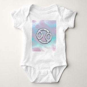 Body Para Bebê Cancer de Estilo Pérola Decor de Sinal Zodiac
