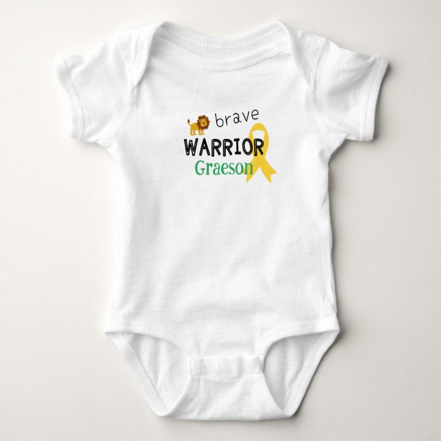Body Para Bebê cancer de infância.guerreiro valente.CustomBabyBod (Frente)