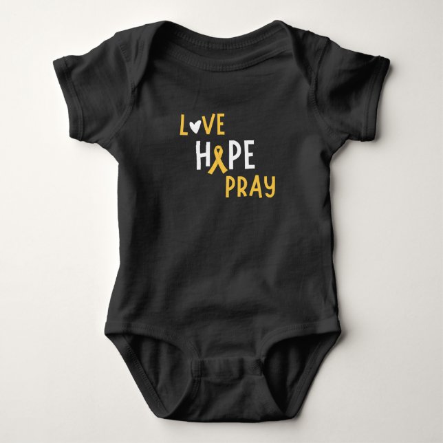 Body Para Bebê cancer de infância.love.hope.reze. Bebê-roupas (Frente)