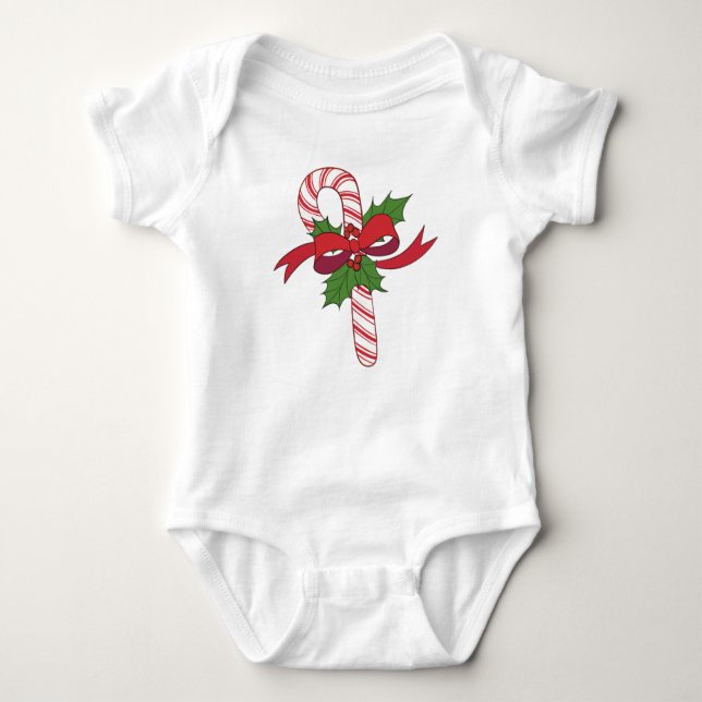 Body Para Bebê Candy Cane de Natal (Frente)