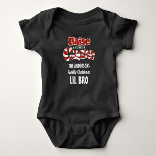 Body Para Bebê Candy Cane Matching Family Natal Personalizado