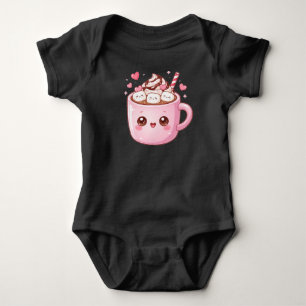 Body Para Bebê Caneca de Chocolate Quente Kawaii Fofa com Marshma