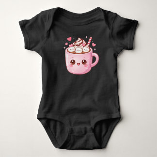 Body Para Bebê Caneca de Chocolate Quente Kawaii Fofa com Marshma