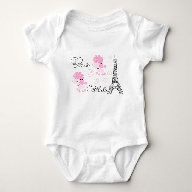 Body Para Bebê Caniches de Paris (Frente)
