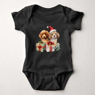 Body Para Bebê Caninos De Natal Com Presentes