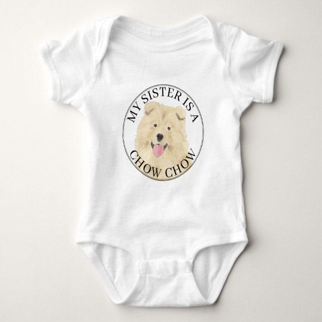 Body Para Bebê Cão Chow Chow Irmã Mais Velha (Frente)