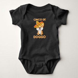 Body Para Bebê Cão Cinco De Doggo Mexicano Sombrero Corgi