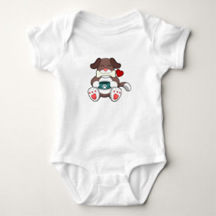 Body Para Bebê Cão com Osso