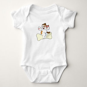 Body Para Bebê Cão com Osso