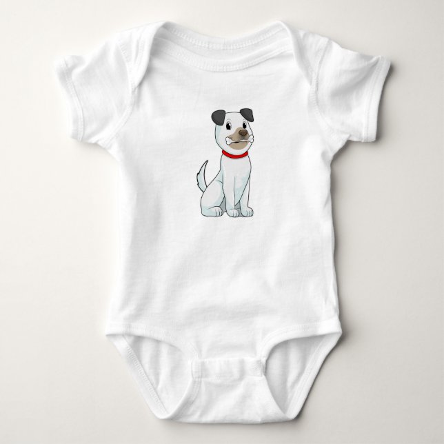 Body Para Bebê Cão com Osso (Frente)