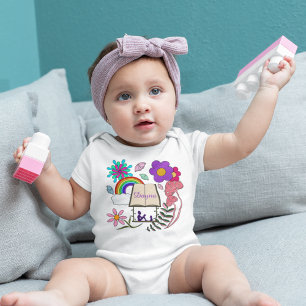 Body Para Bebê Cão-de-bico-branco Cão-de-bico-arco-íris cogumelos