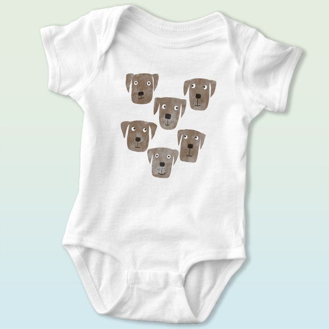 Body Para Bebê Cão-de-chocolate doce Labrador (Chocolate labrador retriever dog baby bodysuit)