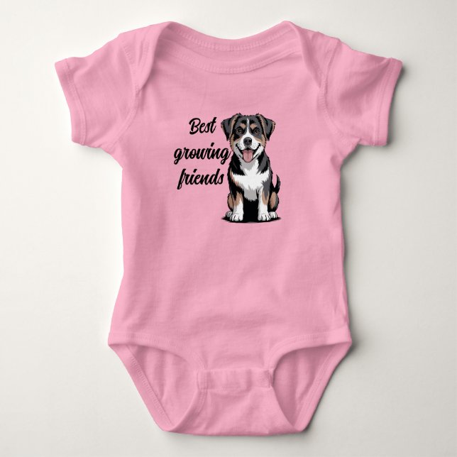 Body Para Bebê cão de montanha bernês  (Frente)